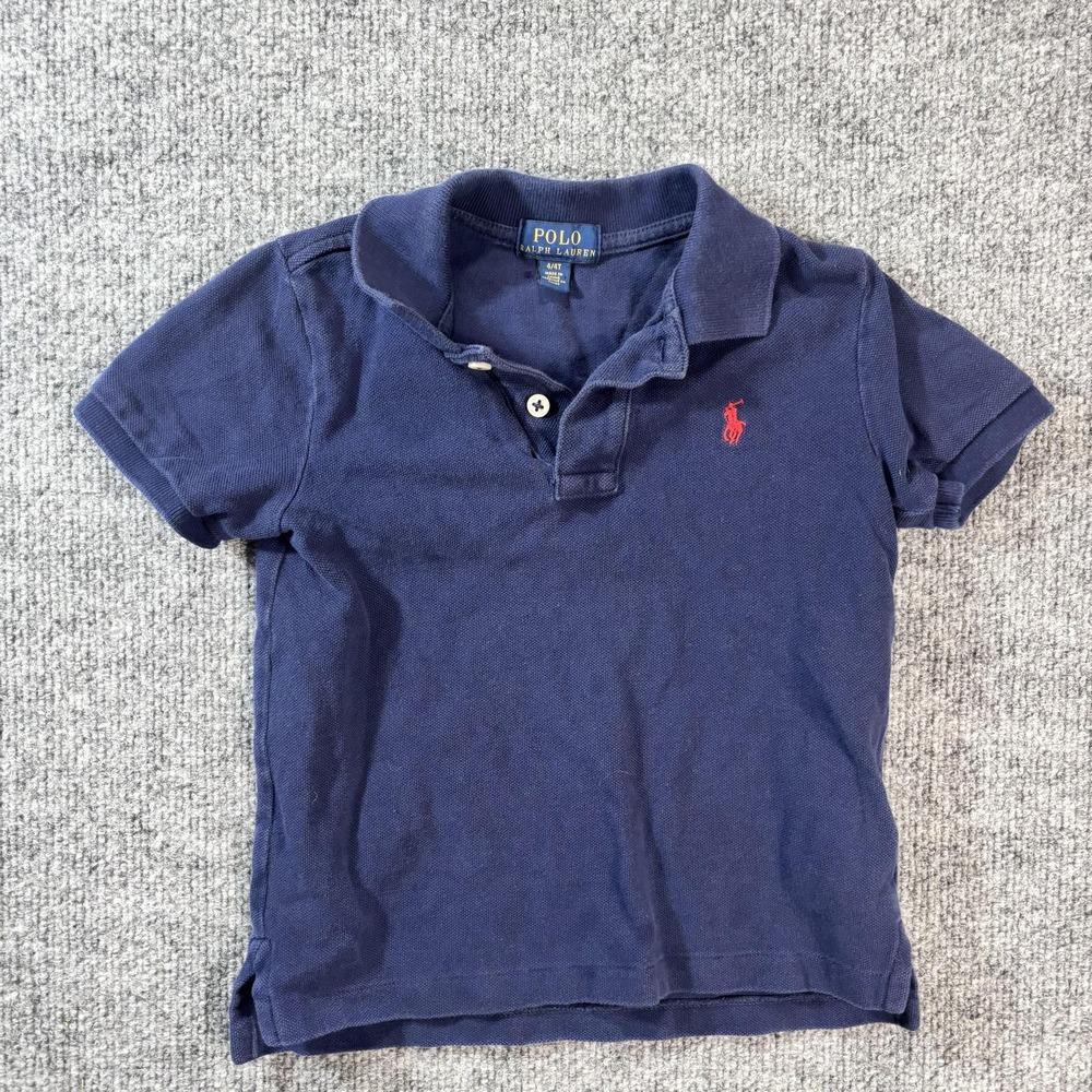 Polo Ralph Lauren Polo Shirt Boys 4T Blue Short Sleeve Pony Logo Knit Casual